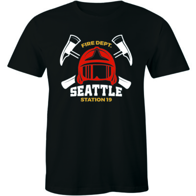 New Seattle Fire Department Firefighter Station 19 TV Series T-Shirt Men's Tee