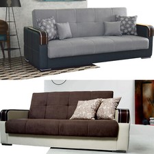 Malta 3 or 2 Seater Ottoman Storage Sofa Bed Modern Luxury Bedroom with Cushions