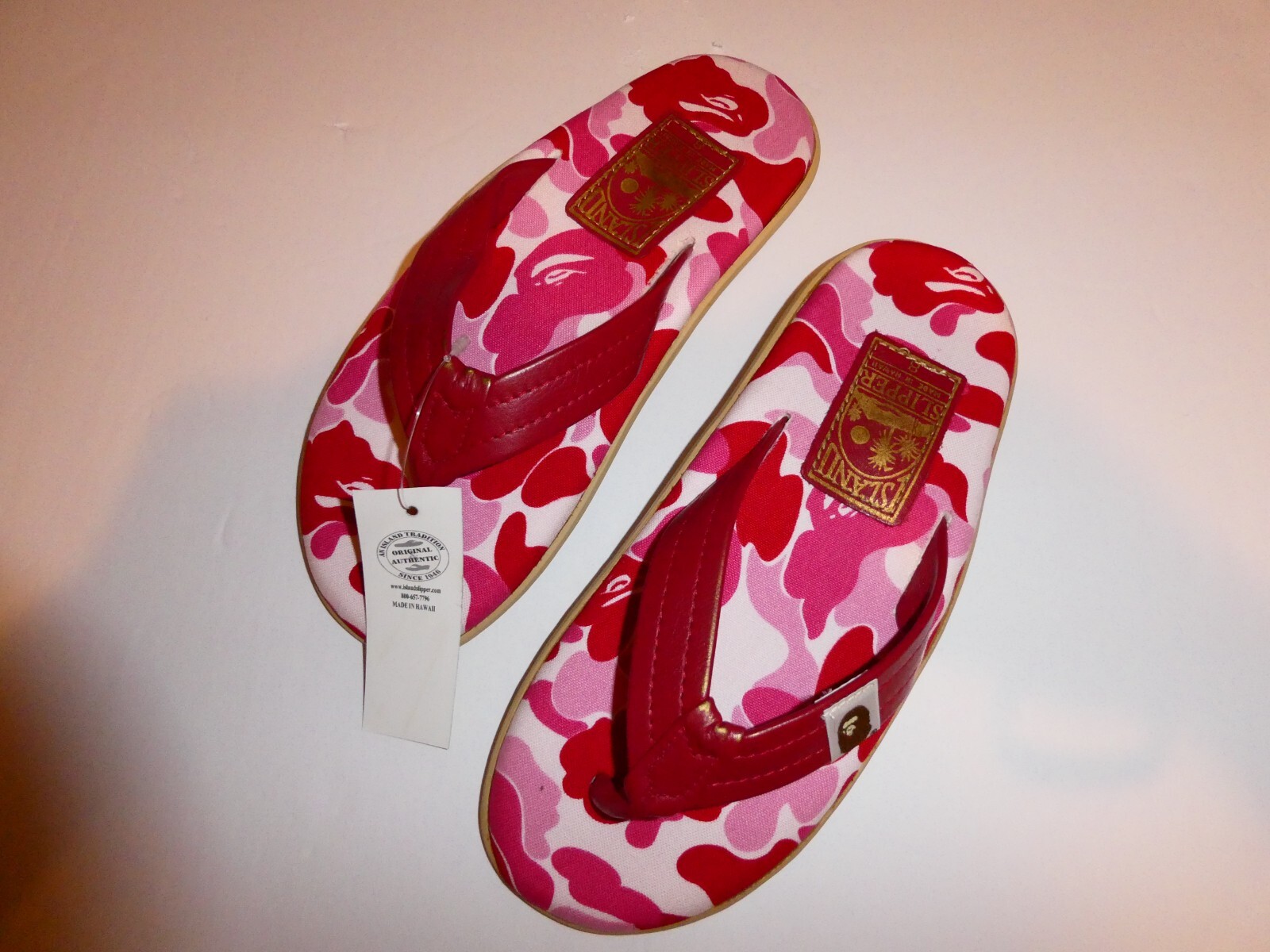 BAPE x Island Slipper Flip-Flops, Size 9, DEADSTOCK, NEW IN-BOX