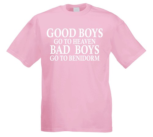 Good Boys Goto Heaven Bad Boys Goto Benidorm T-Shirt - Novelty Benidorm T Shirt - Picture 13 of 13