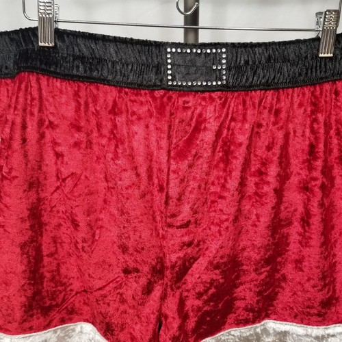Intimo Red Velour Santa Sleep Shorts Men's XL Pajama Lounge Bottoms - Picture 5 of 6