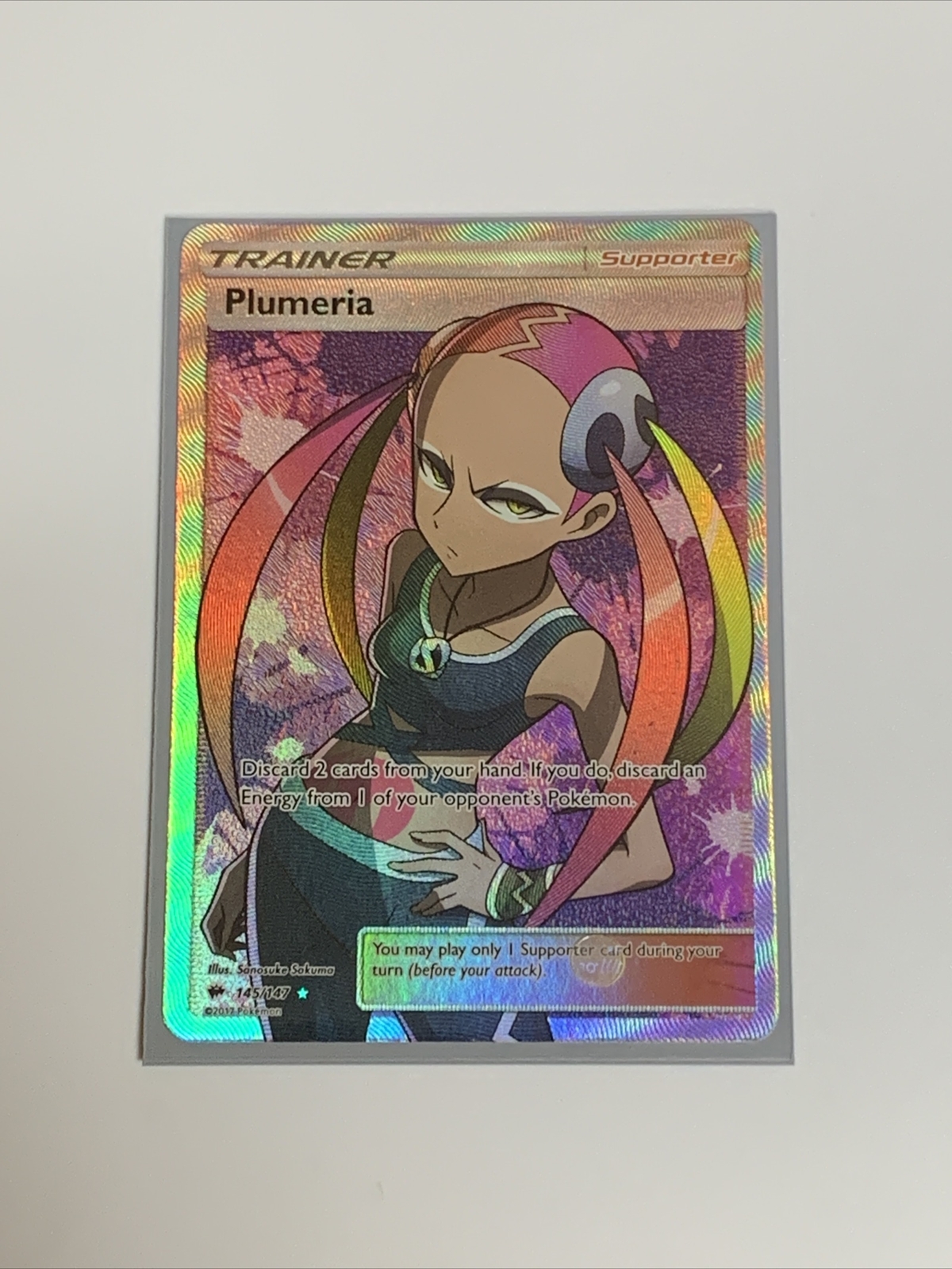 Pokemon - Plumeria 145/147 - Full Art - SM Burning Shadows - Ultra Rare - NM