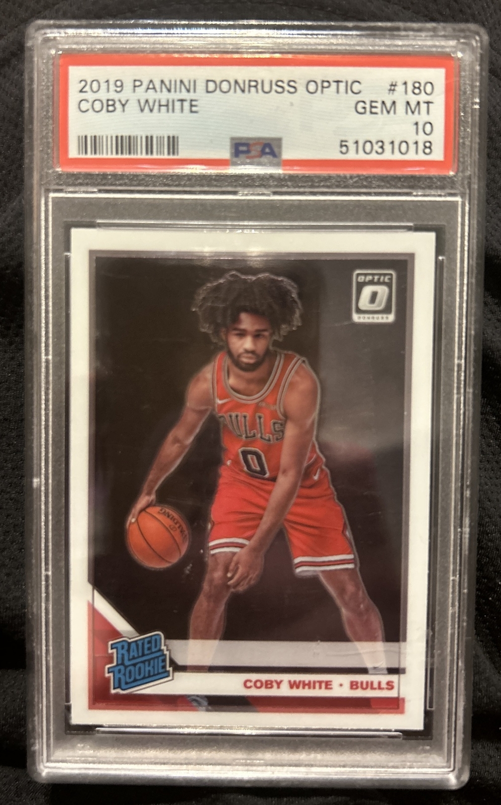 Coby White 2019 Panini Donruss Optic Rookie #180 PSA 10 GEM MT Chicago Bulls !