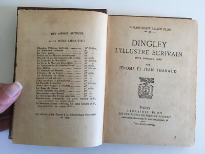 Gebundene Bibliothek Plon Nr. 55, Digley der berühmte Schriftsteller, Tharaud, 1929