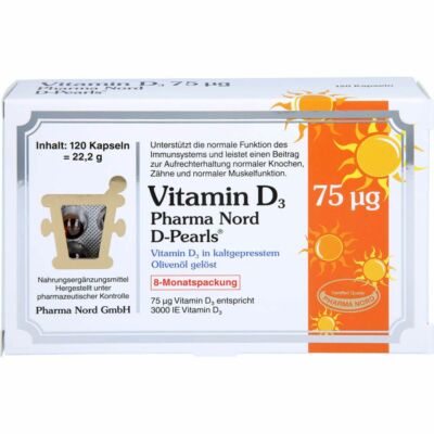 VITAMIN D3 75 μg Pharma Nord D-Pearls Kapseln 120 St PZN15570861