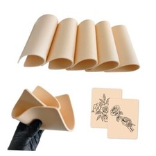Tattoo Practice Skin - 5 Sheets Fake Skin Double Sides Soft Silicone Practice