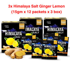 3x Himalaya Salt Sport Candy Ginger Lemon Flavour Keep warm 15g x 12 packets