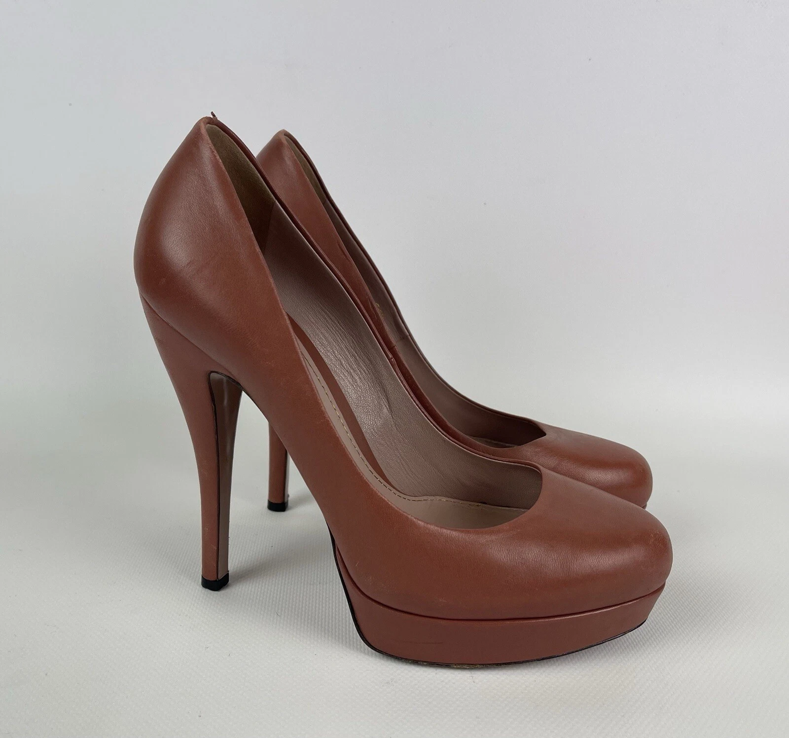 Gucci Escarpins à plateforme en cuir verni talons chaussures femme pointure 38,5 US8,5 309995