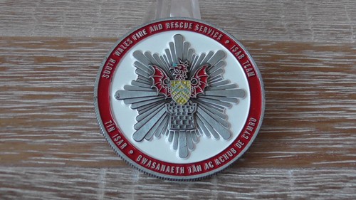 Moneta sfida internazionale ricerca e soccorso Galles del Sud Fire & Rescue Regno Unito #557Y - Foto 3 di 9