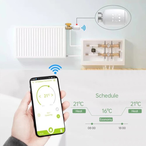 Tuya Smart ZigBee Radiator Actuator TRV Actuator Valve Thermostatic APP Control - Foto 9 di 13