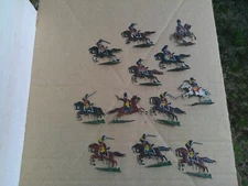 Napoleonic French Guard Horse cavalry, lot of 12, Lead flats painted, FF