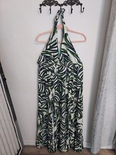 Show Me You MuMu Tropical Halter Dress With Double Slits Down Front