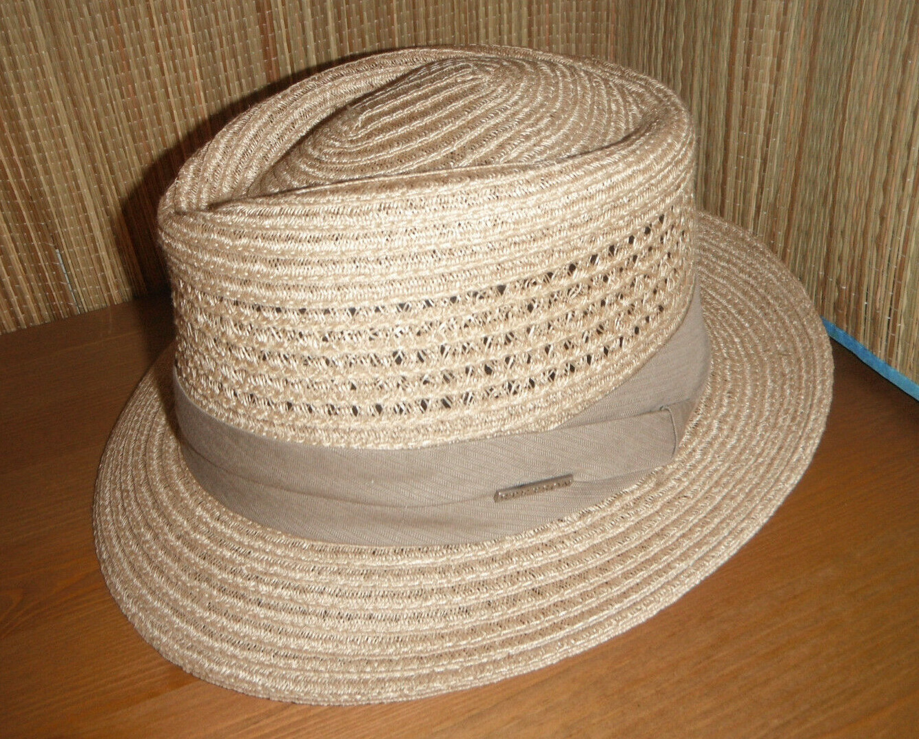 GENUINE HEMP BRAID DIAMOND CROWN FEDORA 