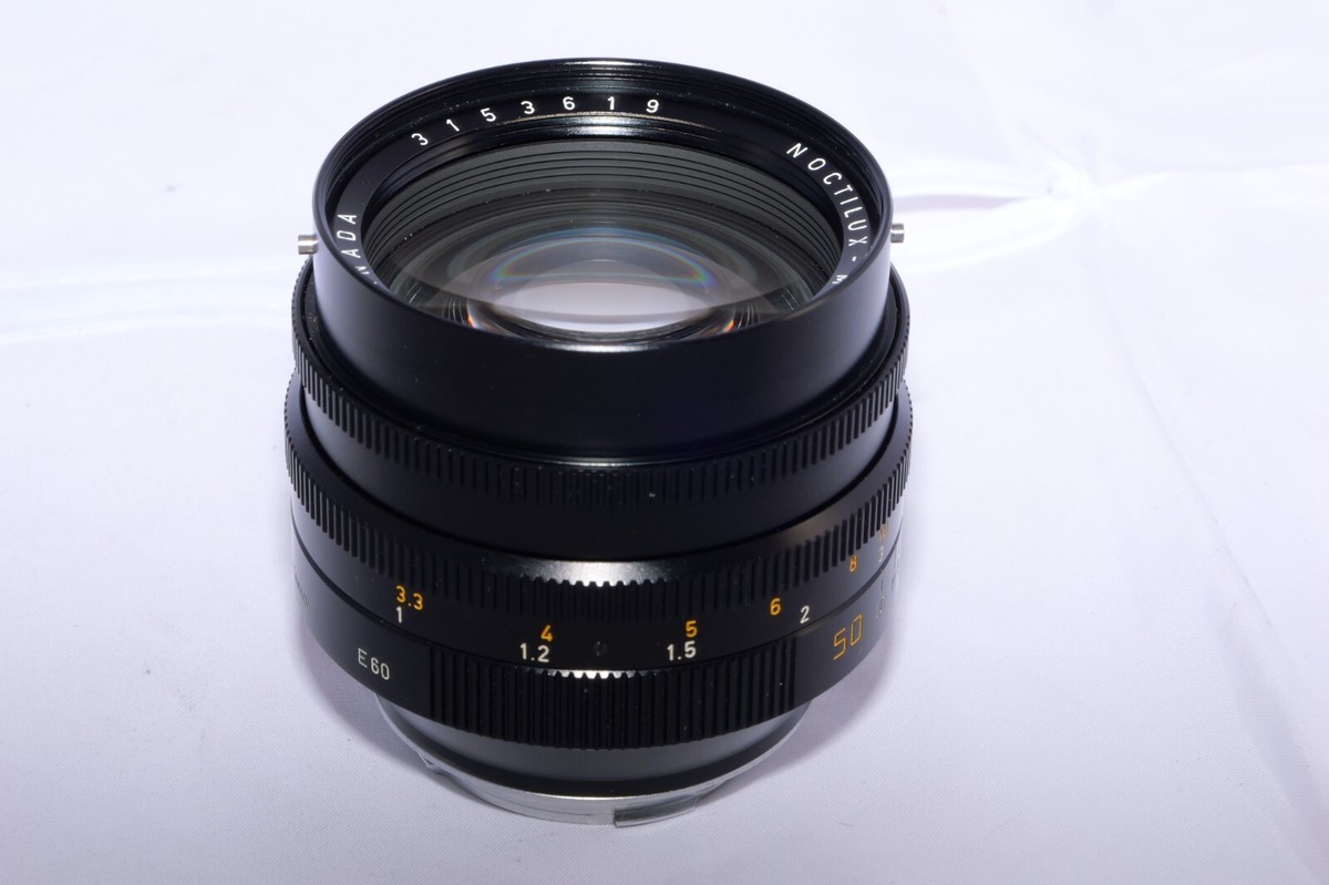 Leica NOCTILUX-M 50mm f1 E60 lens. Version 2. Case. Hood. UVa. c