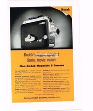 1954 Kodak Cine-Kodak Magazine 8 Movie Camera Vintage Print Ad