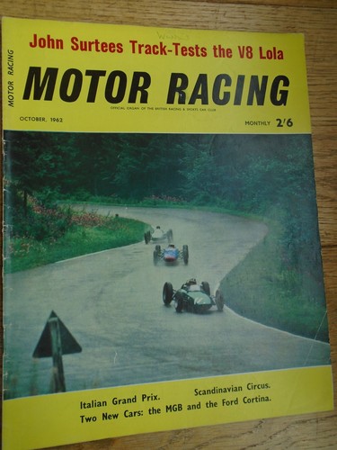 Motor Racing Oct 1962 Italian GP, MGB, Ford Cortina