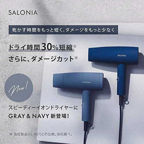 Salonia SL-013GR Slonia Speedy Ion Dryer Gray Hair Large Airflow Quick Japan NEW