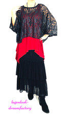 Lagenlook BIG - Überwurf - edele Spitze BLACK 46,48,50,52,54,56,XXL,XXXL,XXXXL
