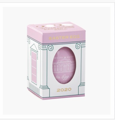 Trump 2020 WHITE HOUSE EASTER EGG w BOX SIGNED President TRUMP REPUBLICAN PINK 