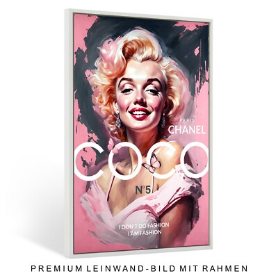    WANDBILD, MARILYN MONROE ROSA, LEINWAND BILD MIT RAHMEN, KUNST DEKO HAUS