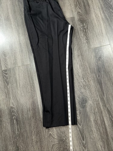 Pierre Cardin 44R Black On Black Striped Wool Suit Pants 38 - Picture 11 of 11