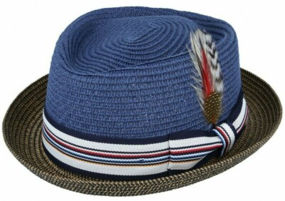 Straw Pork Pie Hat Sun Summer Paper Diamond Trilby Fedora Gangster