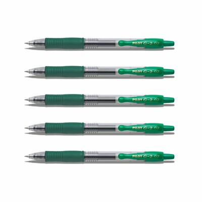 Pilot G2-07 Gelschreiber grün - 5er-Set