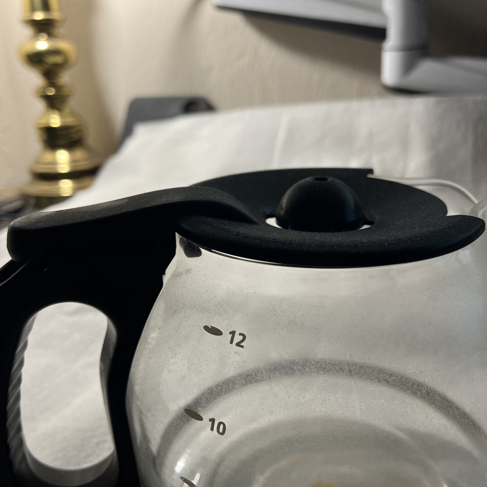 Mr. Coffee 12 Cup Replacement Glass Coffee Carafe Black Lid, L200AJ On Handle eBay