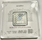 Geiger Edelmetalle 5g Silver Bar 999 Schloss Güldengossa Sealed Certificate