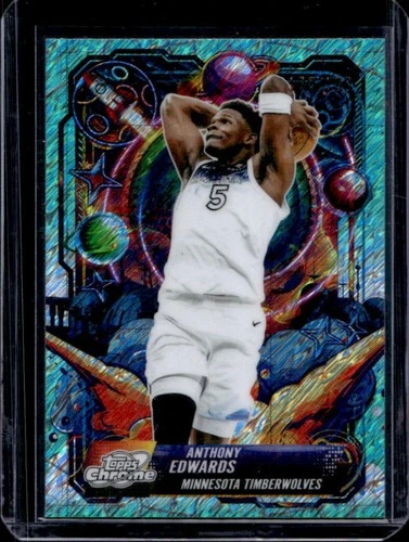 2025-26 Topps Cosmic Chrome Anthony Edwards Propulsion Aqua Refractor #/199