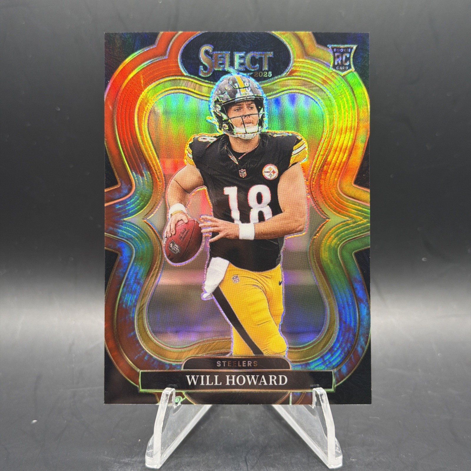 2025 Panini Select Premier Level Tie-Dye /25 Rookie Will Howard Steelers SP CP1