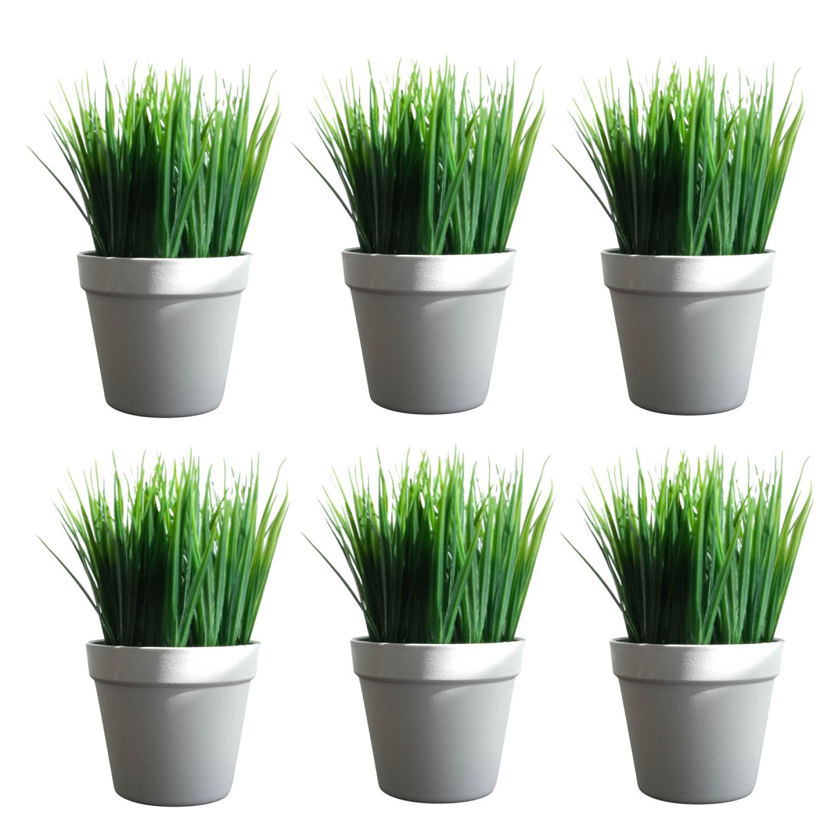 Leaf Unisex Green Pack Of 6 X 22Cm Artificial Grass Plant In | : Size 6 X 22 Cm - Image 3