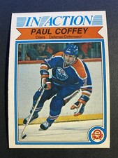 1982-83 O-Pee-Chee Hockey Paul Coffey Edmonton Oilers In Action Card #102 (a)