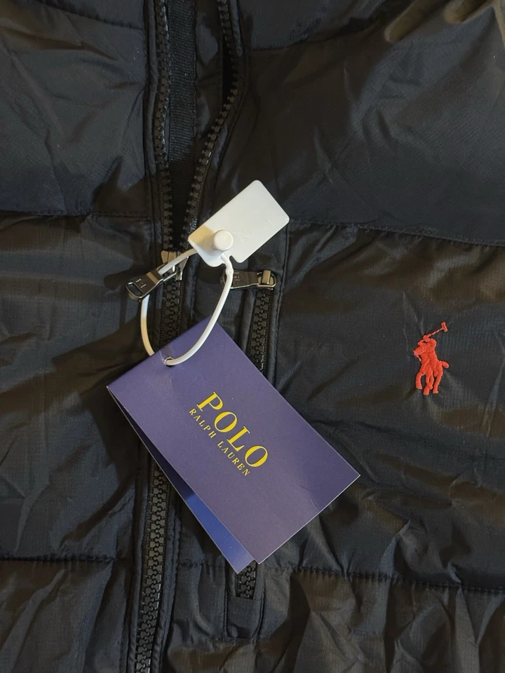 Chaqueta acolchada negra Polo Ralph Lauren para hombre talla S Foto 2 de 4