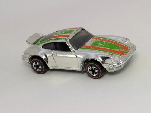 Vintage 1976 Mattel Hot Wheels Redline Super Chromes Porsche P911 Green/Orange