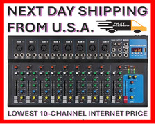 10 Channel Professional Mixer Bluetooth MP3 EQ FX PFL Reverb: Stage Studio Party