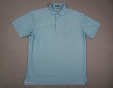 Peter Millar Polo Shirt Mens Large Blue Summer Comfort K Club Geometric Golf