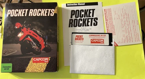 Commodore 64 Pocket Rockets Motorcycle Video Game 5.25" Floppy - TESTED Complete