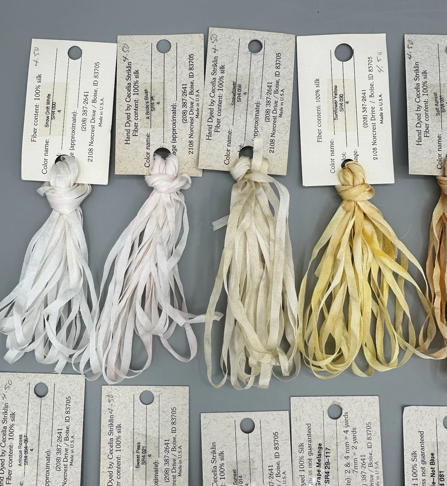 Lot of 24 Thread Gatherer Silken Ribbons Assorted Colors Needlepoint Fibers New - Image 2 of 4