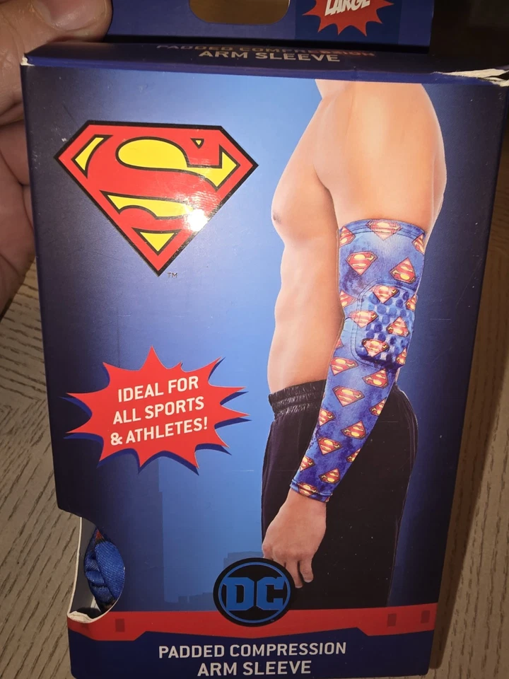 DC Comics Superman Sports Padded Compression Arm Sleeve Size Large Men - Image 3 of 4