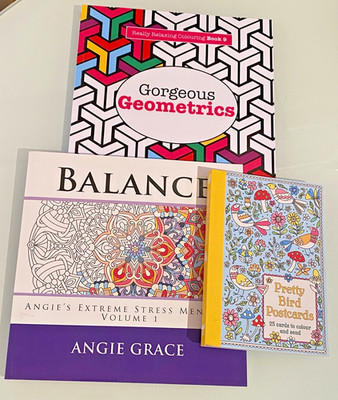NWOT Adult Colouring Books ( 2) + Post Card Book of 25