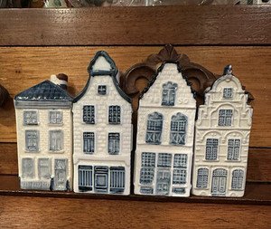 Lot Of 4 Vintage KLM Blue Delft House by BOLS Royal Holland "EMPTY"