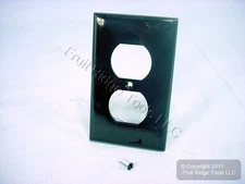 Leviton 80703-E Black 1-Gang Duplex Unbreakable Nylon Standard Wallplate Cover