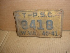 License Plate 1940-1941 West Virginia Truck Public Service Commission