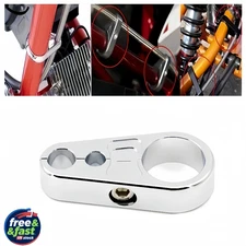 Universal Chrome Cable Clamp 25mm for Motorcycle Brake Clutch Throttle Lines