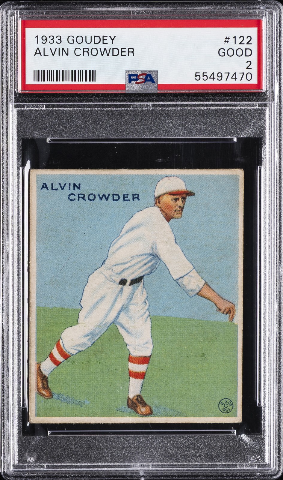 1933 GOUDEY #122 ALVIN CROWDER PSA 2