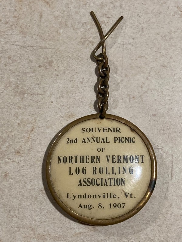 Antique2 Sided Modern Woodsmen of America Celluloid Fob Northern Vermont Logging
