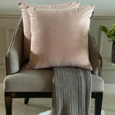 Pack of 2 Pastel Peach Velvet Throw Pillow Cover Solid - Pastel Peach Velvet