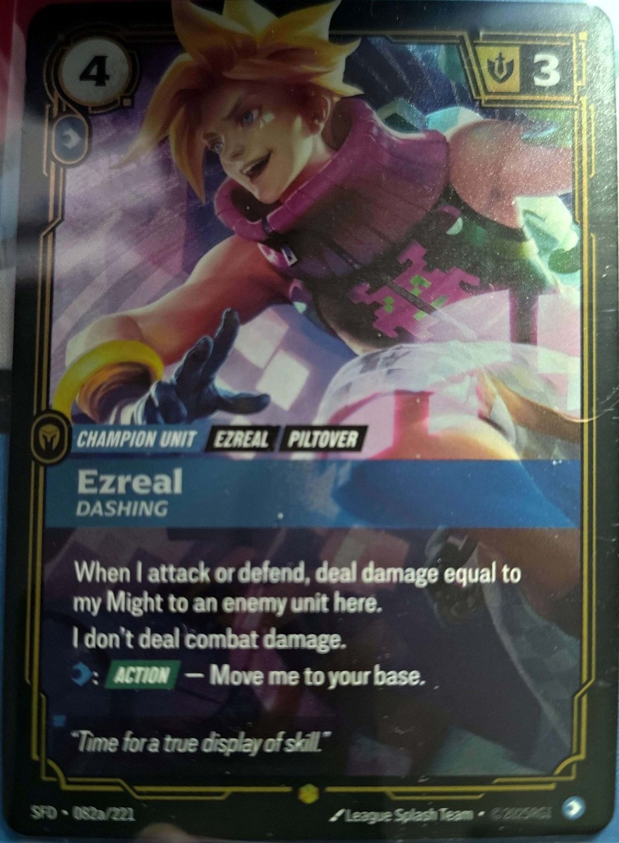 Ezreal Dashing Alt Art 082a/221 Riftbound TCG Spiritforged NM