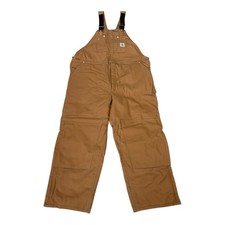 Carhartt Bib Overalls Double Knee Quilted Brown Canvas Duck 50x30 R02BRN NOS USA